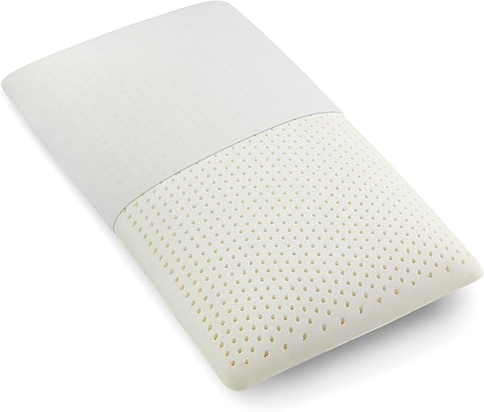 Latex Pillow, 100% Natural Talalay Latex Pillow with Removable Breathable Cotton Cover, Luxurious Queen Size Soft Bed Pillow for Side Back and Stomach Sleepers, Help Release Neck Pressure