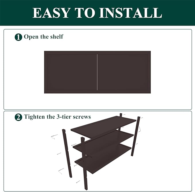 Smiry Bamboo Shoe Rack, 3 Tier Shoe Organizer for Entryway & Closet, Stackable Free Standing Storage Shelf for Shoes, Bags & Plants, Brown