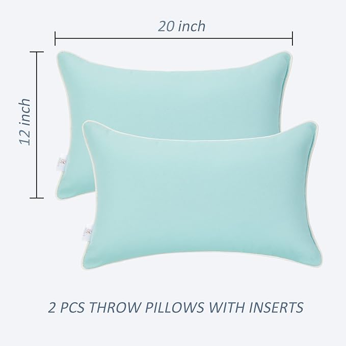 JMGBird Outdoor Lumbar Pillows with Insert 12x20 Inch Outdoor Pillows for Patio Furniture Decorative