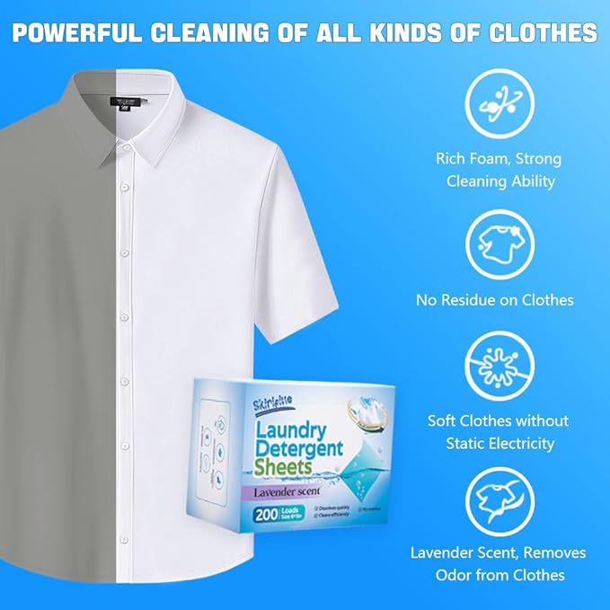 Lavender Laundry Detergent Sheets - 100 Eco-Friendly Laundry Sheets - Compact, Lightweight, and Travel-Ready - Powerful Cleaning & Long-Lasting Freshness