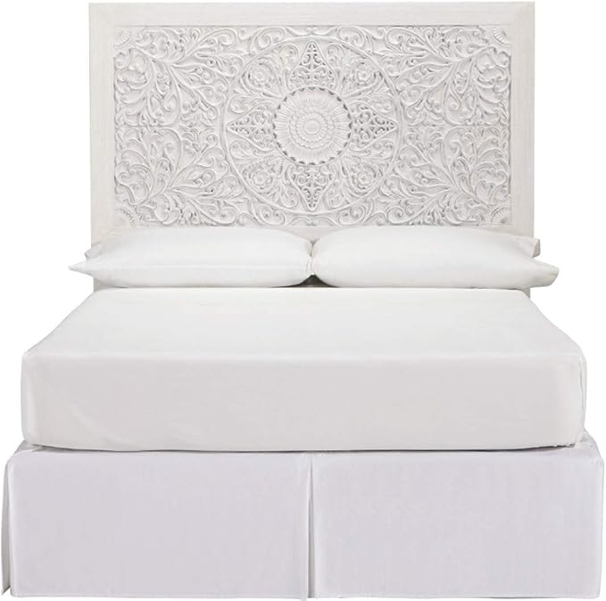 Signature Design by Ashley Paxberry Boho Chic Panel Adjustable Headboard ONLY, Full, Whitewash