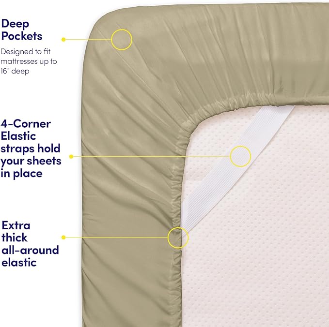 1500 Supreme Collection Queen Sheet Sets Sage Green - Luxury Hotel Bed Sheets and Pillowcase Set for Queen Mattress - Extra Soft, Elastic Corner Straps, Deep Pocket Sheets, Queen Sage Green