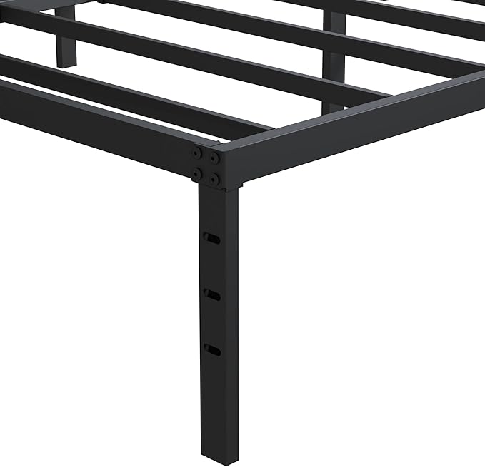 King Size Bed Frame No Box Spring Needed, 14 Inch Heavy Duty King Platform Bed Frame Support Up to 3000 lbs, Easy Assembly, Noise Free, Black