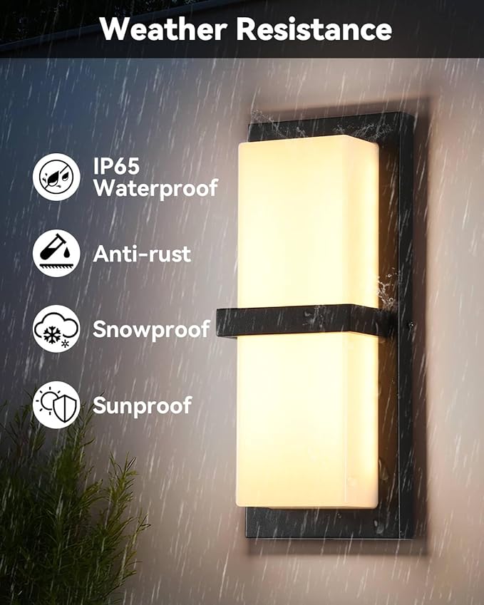 SHIMR Outdoor Wall Lights, Smart Porch Lights 1500LM RGBCW Outdoor Light Fixture, Wi-Fi Control Color Changing Exterior Sconce IP65 Waterproof Antirust, Works with Alexa Google Assistant [ETL Listed]