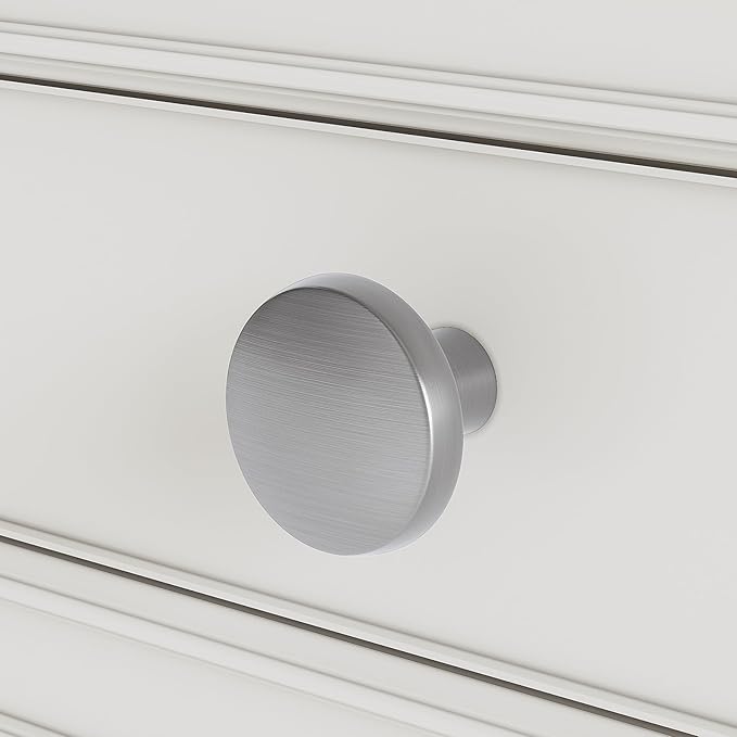 homdiy 30 Pack Brushed Nickel Cabinet Knobs Round Kitchen Handles Zinc Alloy Metal Hardware for Dresser Drawer Desk Cupboard