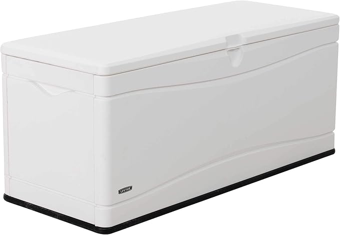 Lifetime 60348 Marine Dock, 130 Gallon Deck Box, Arctic White
