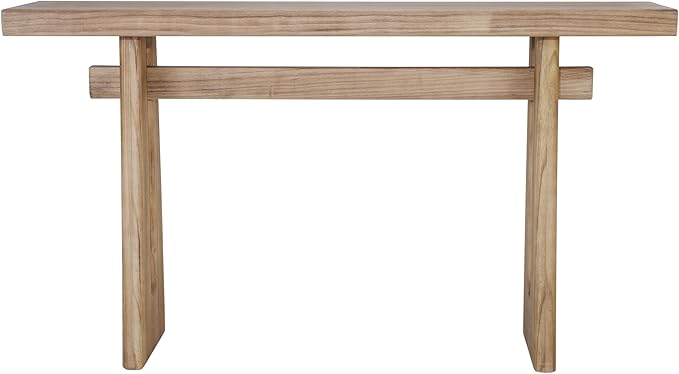 Christopher Knight Home Hirai Narrow Console Table with Geometric Silhouette, Entryway Table with Premium Wood Veneer Finish, MDF Wood Design Display Table for Home Decoration, Living Room, Brown