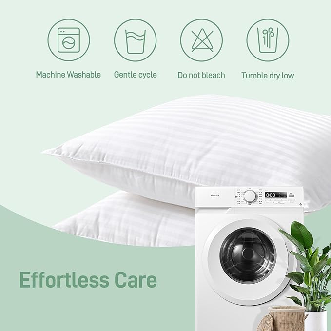 Hypoallergenic Soft King Size Pillow, Down Alternative Filling with Cotton Shell Hotel Quality Pillow, Breathable, Moisture-Wicking, Ideal for Side, Back and Stomach Sleeper, Oeko-TEX Certified