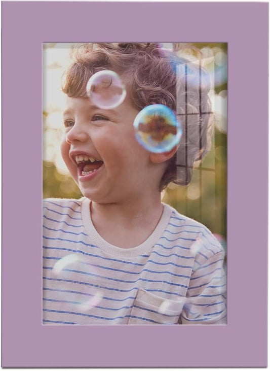 Renditions Gallery 5x7 inch Picture Frame High-end Modern Style, Made of Solid Wood and High Definition Glass Ready for Wall and Tabletop Photo Display, Violet Frame