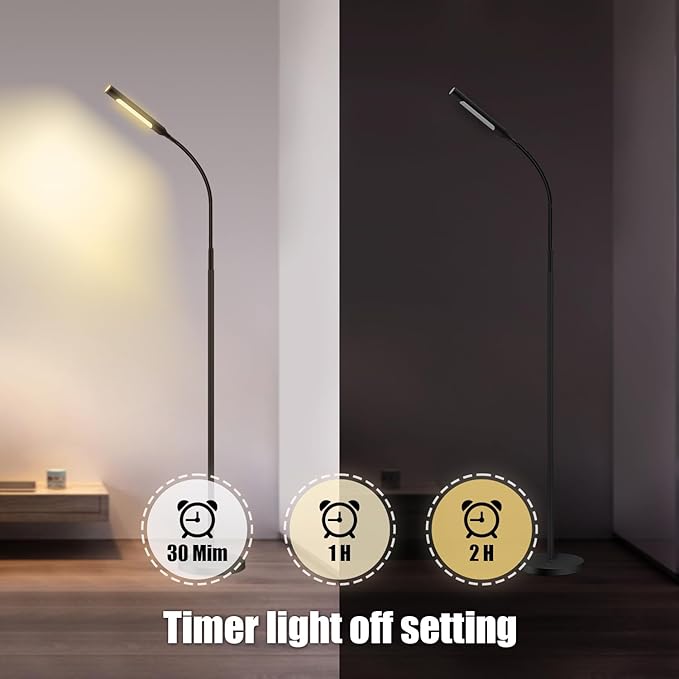 Floor Lamp for Living Room, bedrooms,Work Study and Home Decor.Modern Reading Standing lamp.with Remote Control.4 Color temperatures LED Bulb.Lighting Brightness Adjustable from 10%-100%.