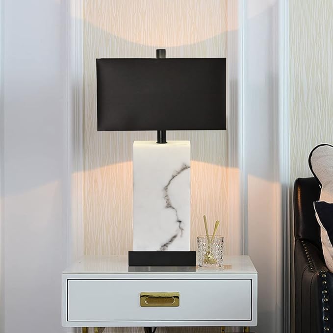 24” Black Touch Table Lamp Set of 2 with USB Ports, 3-Way Dimmable Bedside Nightstand Lamps for Bedroom Living Room End Tables, Night Stand Light Side Lamp Faux Silk Shade, Bulbs Included