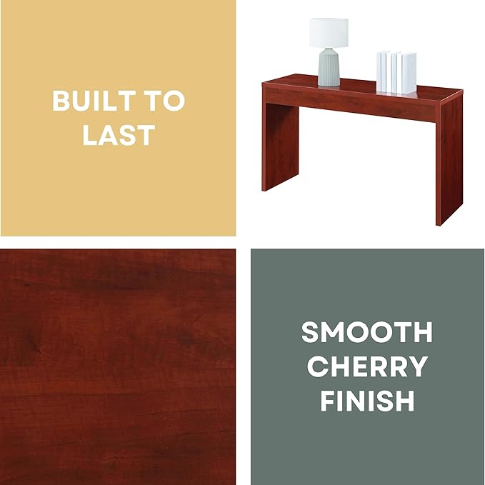 Convenience Concepts Northfield Hall Console Table 48" - Modern, Minimalist Narrow Sofa Display Accent for Contemporary Living Room, Entryway, or Hallway, Cherry