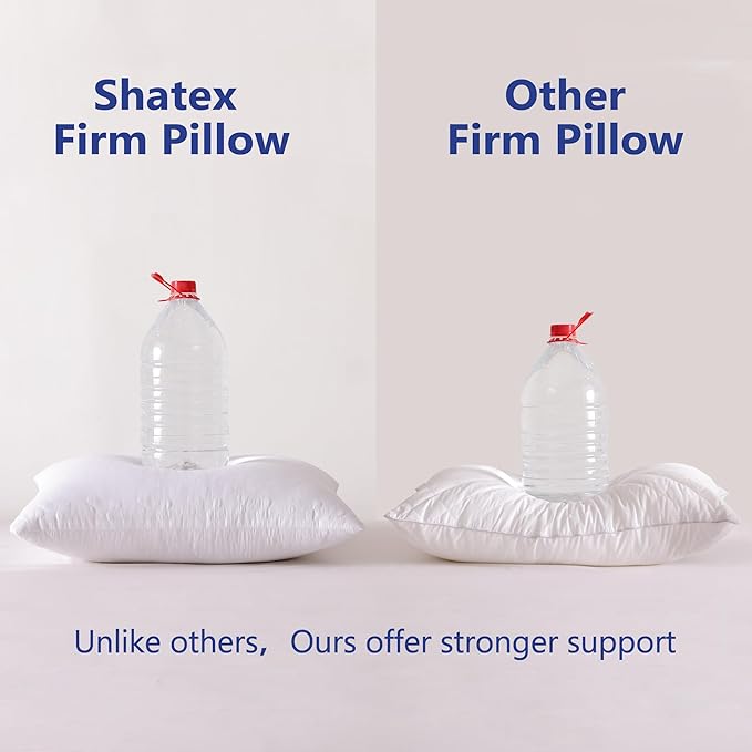 Shatex Medium Firm Pillow Queen Size 28 x 20 inch, Adjustable Back Pillow for Neck Pain Relief, Provide Strong Support for Stomach & Side Sleepers