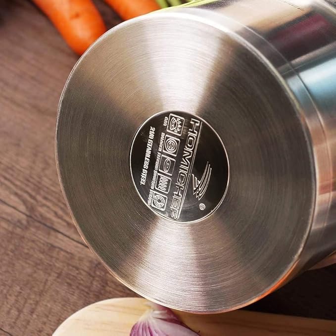 HOMICHEF 1.8 QT NICKEL FREE Stainless Steel Sauce Pan with Lid Coating Free - Non Toxic Matte Polished Stainless Steel Pot with Thick Bottom for Induction