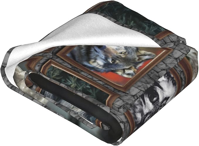 Wolf Blanket Wolfs Throw Blanket Soft Fleece Flannel Bedding Wolves Gifts for Men Boys Lovers Adults Stuff Plush for Sofa Bed Decor 60"X80"
