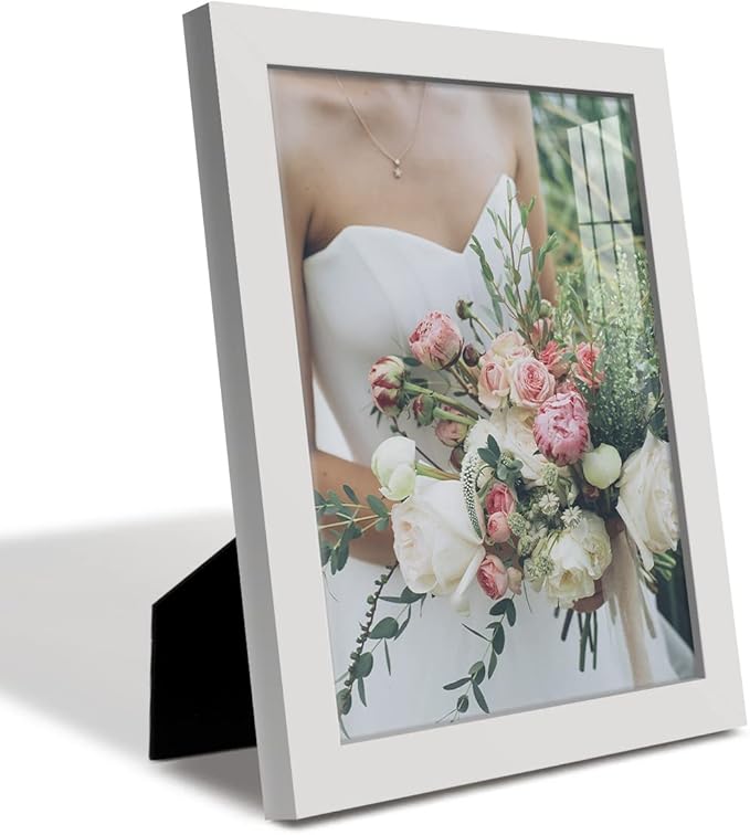Renditions Gallery 8x10 inch Picture Frame High-end Modern Style, Made of Solid Wood and High Definition Glass Ready for Wall and Tabletop Photo Display, White Frame (Pack of 3)