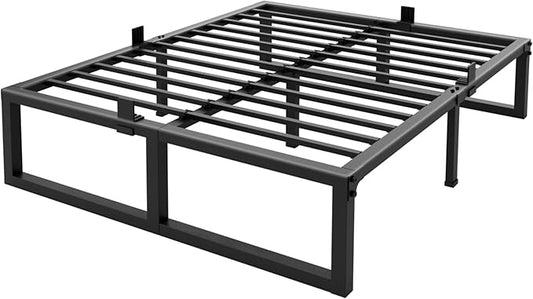 16 inch Full Size Bed Frame,3500 lbs Heavy Duty Metal Platform,Steel Slats Support/No Box Spring Needed/Noise Free/Non-Slip/Easy Assembly