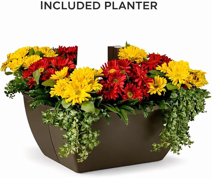 SnapPot® Mailbox Planter Box – 24" Resin Wrap for 4×4 & 6×6 Posts, 16+ Gal Planter with Drainage – Deep Earth Brown