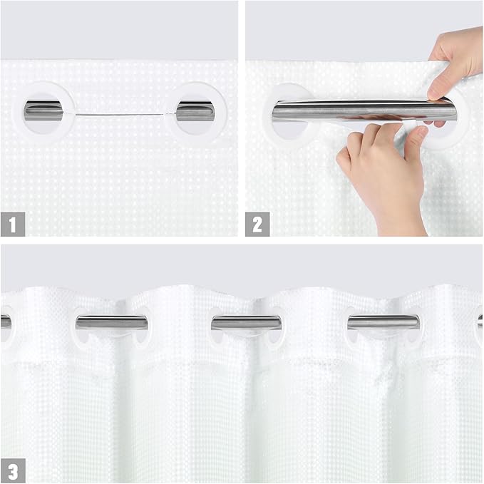 MitoVilla Teal Ombre Waffle Small Stall Shower Curtain 36 x 74, No Hooks Required Turquoise Half Size Narrow Fabric Cloth Shower Curtain Set with Snap-in Liner for Modern Bathroom Decor