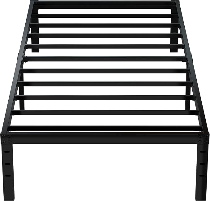 XL Twin Bed Frame No Box Spring Needed, 12 Inch Heavy Duty Metal Twin XL Platform Bed Frame Support Up to 2500 lbs, Easy Assembly, Noise Free, Black