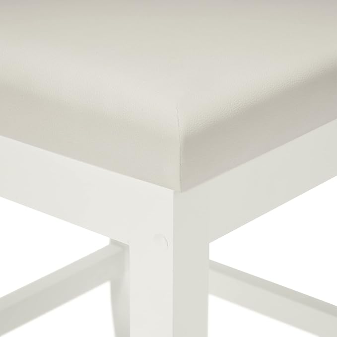 BEWISHOME Vanity Stool, Bedroom Vanity Chair with Upholstered Seat, Desk Stool, Soft Cushioned Piano Stool, Square 18” Height Makeup Bench, Piano Bench Vanity Bench Capacity 300lb White FSD06W