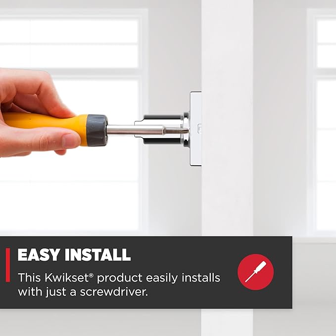 Kwikset Casey Dummy Door Handle, Single Sided Lever for Closets, French Double Doors, and Pantry, Polished Chrome Non-Turning Reversible Interior Push/Pull Lever (Pack of 10)