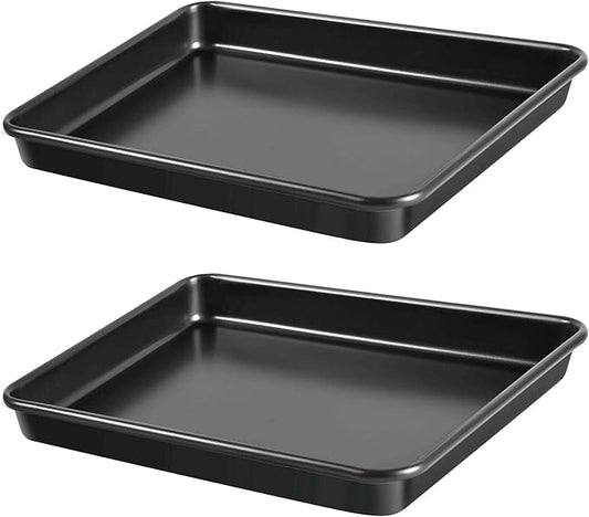 10.9-Inch Nonstick Baking Sheets & Cookie Trays for Oven, 2-Pack PFOA Free Baking Pans Set, Toaster Oven Pans (Black)