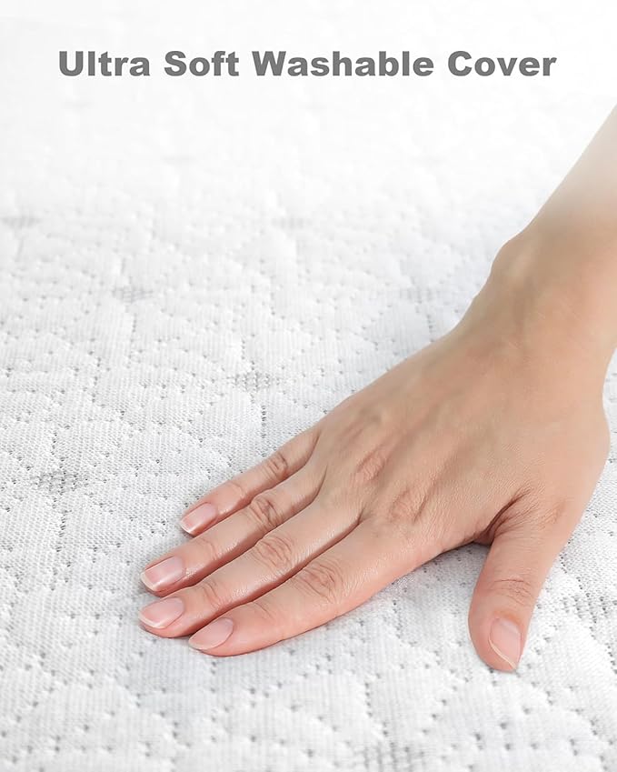 Ferlizer 3" [Queen] Firm Memory Foam Mattress Topper with Ultra Soft Cover & Corner Straps, CertiPUR-US Certified, Grey