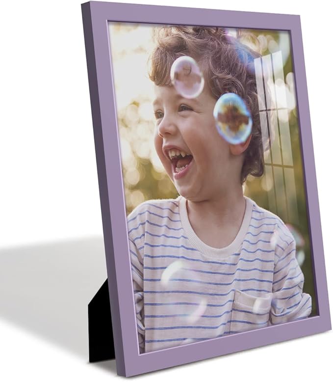 Renditions Gallery 11x14 inch Picture Frame High-end Modern Style, Made of Solid Wood and High Definition Glass Ready for Wall and Tabletop Photo Display, Violet Frame
