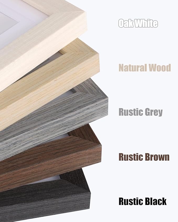 Egofine 9x12 Picture Frame Made of Solid Wood with Plexiglass, Display Pictures 5x7/6x8 with Mat or 9x12 Without Mat for Tabletop and Wall Mounting, Beige