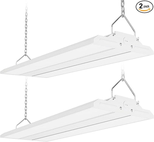 150W 2 Pack 2FT LED Linear High Bay Shop Light Fixture, Indoor Area Workshop Garage 5000K, Hanging Warehouse Lights, Industrial