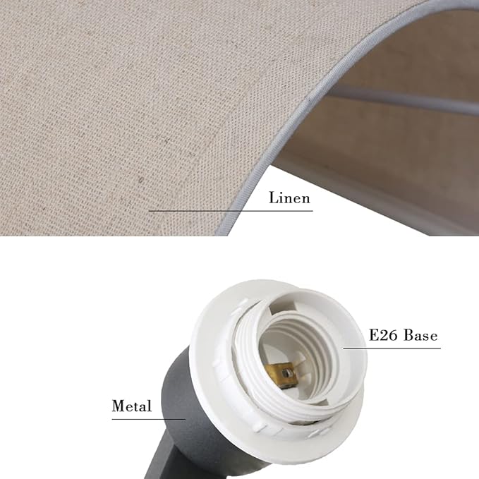 Yosoan Linen Fabric Cloth Boho Vintage Flush Wall Sconce Stairwell Fixture Light, 1-Light Vanity Indoor Hardwired Interior Sconce Cover Shade Lamp for Bedroom Hallway Living Room Corridor