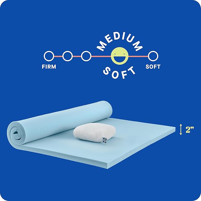 Sealy Dreamlife 2” Gel Memory Foam Twin XL Mattress Topper with Cooling Cover, SealyComfort Gel Foam, SealyCool Stretch Knit Cover with Corner Straps