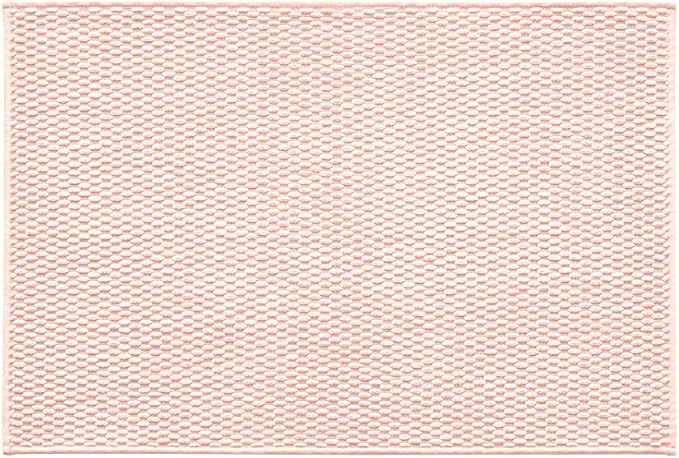 Bathroom Rugs Non Slip Washable, Super Absorbent Thin Bath Mat Quick Dry Low Pile Bathroom Rug, Pink 24"x36"