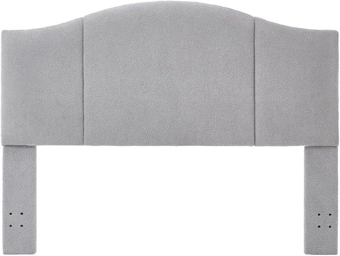 24KF Middle Century Upholstered Foldable King Headboard, Modern Boucle Teddy Fabric Headboard King/California King, 6033-K-Gray