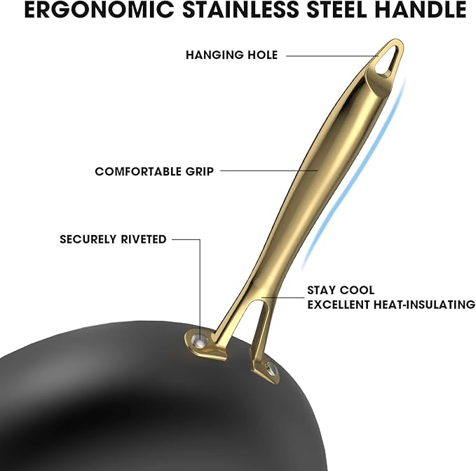 imarku Non Stick Frying Pans, Frying Pan with Lid 2Pcs - 10 Inch and 12 Inch Long Lasting Nonstick Frying Pan Cast Iron Skillets, Frying Pans Nonstick with Lid, Gift for Women and Men