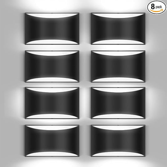 8 Pack Black LED Wall Sconce Indoor Cool White 6000K LED Wall Lights Hardwired Up and Down Wall Light Fixture (with G9 Bulbs)