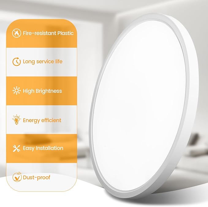 TALOYA Ceiling Light,4 Pack,12 Inch,20W,5 Color Selectable White Flush Mount Ceiling Light for Bedroom,Kitchen,Living Room,Hallway,Laundry