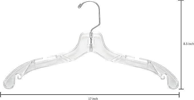 DEILSY™ Clear Plastic Hangers 12 Pack Durable Clothes Hanger for Wardrobe Organization, Essential Plastic Hanger for Garments, Versatile Coat Hangers for Home and Retail Use