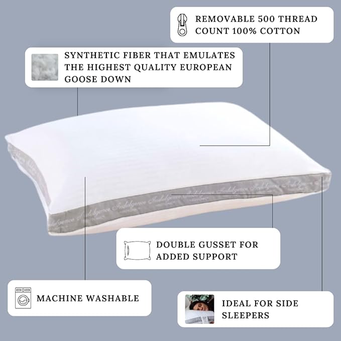 Indulgence Side Sleeper Pillow by Isotonic 36"x20" King