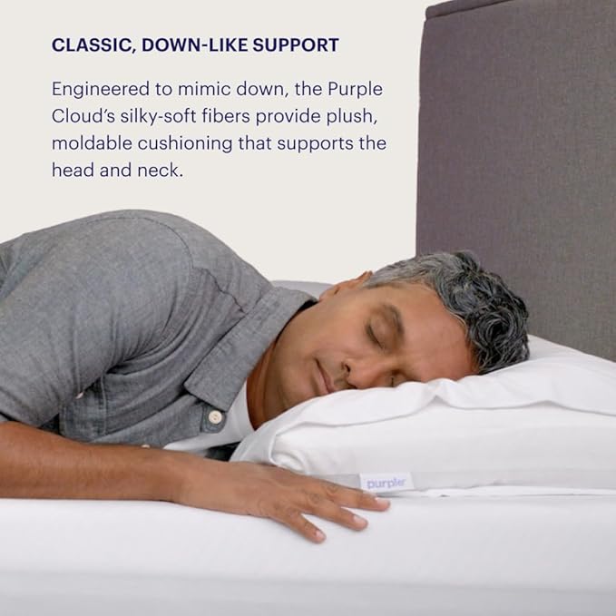 Purple Cloud Pillow - King Size, Hypoallergenic Gel Fiber Fill for Plush, Cloud-Like Comfort - Molds to Support Head & Neck, Won’t Clump or Flatten