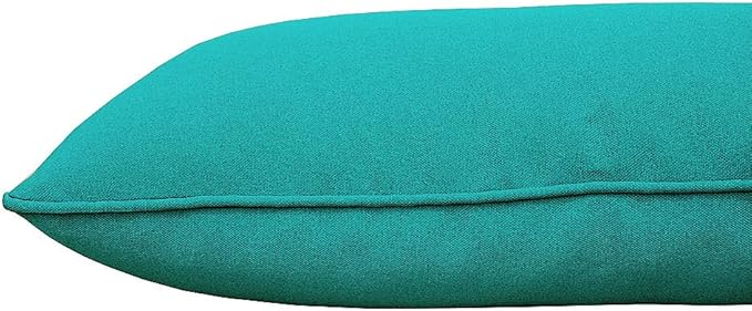 Indoor/Outdoor Decorative Lumbar Throw Pillows Water Resistant, 18"x10" Set of 2 for Patio Furniture Bolster Rectangle Pillows - Teal