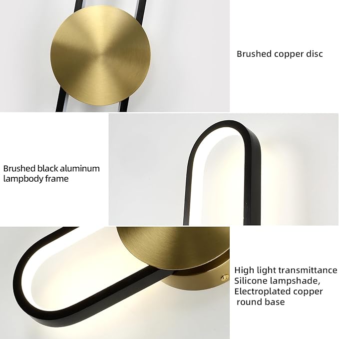 JAYMP Modern Wall Sconce 4000K Dimmable LED Wall Light Fixture, Hardwired Wall Lamp for Living Room, Dining Room, Bedroom, Hallway, Lobby, Entryway, 1 Pack (Brushed Black, H110cm/43.3inch)