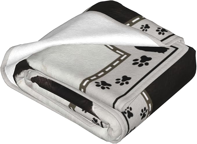 Cat Blanket Black and White Throw Blanket Soft Fleece Flannel Bedding Cats Gifts for Men Boys Women Girls Lovers Adults Stuff Plush for Couch Sofa Bed Room Decor 50"X60"