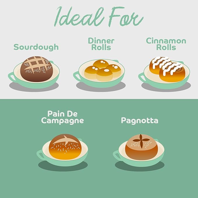 Enameled Cast Iron Bread Pan with Lid 11” Green Bread Oven Cast Iron Sourdough Baking Pan, Dutch Oven for Bread, No Seasoning Needed-Segretto Cookware