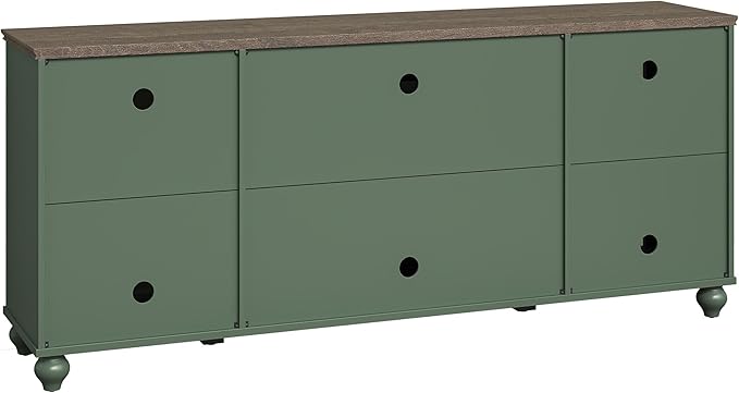 70" Vintage TV Stand with Carved Doors for TVs Up to 80" - Green
