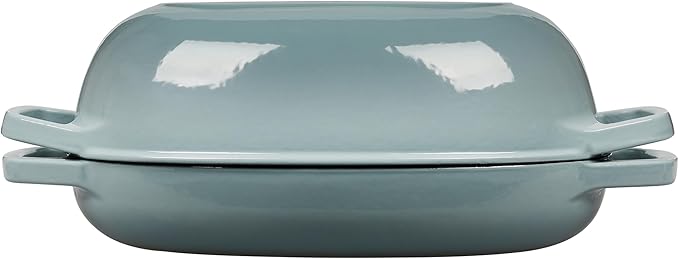 Enameled Cast Iron Dutch Oven Pot with Lid, Oval Dutch Oven for Bread Baking, Bread Oven for Homemade Sourdough Bread Baking, 5qt, Seasalt