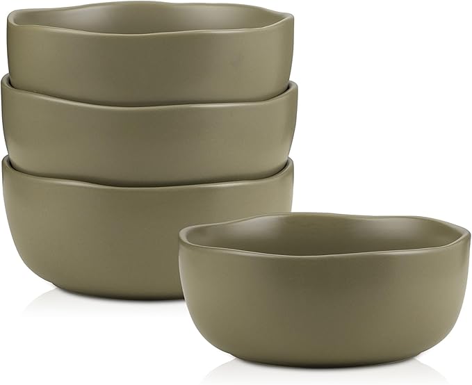 Stone Lain Stoneware Dish Set, 4 Bowls, Tom - Olive