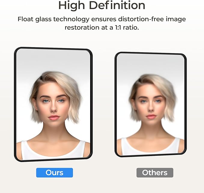 USHOWER 2-Pack Black Bathroom Mirrors Over Sink 22 x 30 Inch, Metal Frame Rectangle Mirror, Modern Farmhouse Vanity Mirror, Wall Mounted