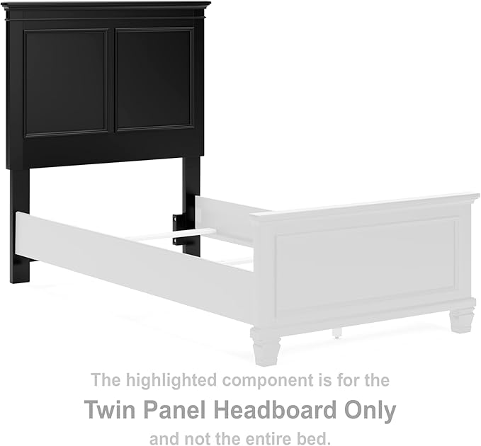 Signature Design by Ashley Lanolee Classic Panel Headboard, Twin, Black